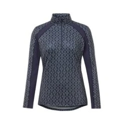 Kerrits Women's First Level Quarter Zip Fleece Tech Top - Galaxy Blue Bit Of Color