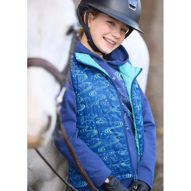 Kerrits Kids' Ride The Wind Reversible Quilted Vest - Lapis/Aqualuxe 3 Kerrits Kids' Ride The Wind Reversible Quilted Vest - Lapis/Aqualuxe - Image 3