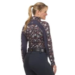 Kerrits Women's First Level Quarter Zip Fleece Tech Top - Galaxy Blue Fairy Tails -Tack Of The Day Store 1005995 800 800