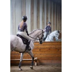 Kerrits Women's First Level Quarter Zip Fleece Tech Top - Galaxy Blue Fairy Tails -Tack Of The Day Store 1005998 800 800