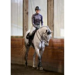 Kerrits Women's First Level Quarter Zip Fleece Tech Top - Galaxy Blue Fairy Tails -Tack Of The Day Store 1005999 800 800