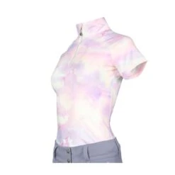 Dapplebay Women's 1/4 Zip Short Sleeve Shirt - Lavender Haze