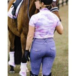 Dapplebay Women's 1/4 Zip Short Sleeve Shirt - Lavender Haze -Tack Of The Day Store 1010146 800 800