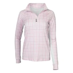 Dapplebay Kids' 1/4 Zip Long Sleeve Shirt - Pink Gingham