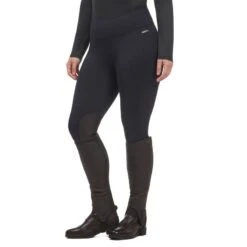 Kerrits Women's Fleece Lite II Knee Patch Tights - Galaxy Blue -Tack Of The Day Store 1013822 800 800