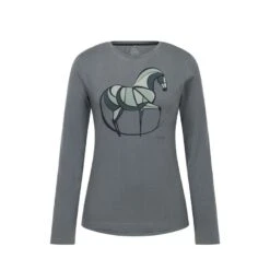 Kerrits Women's Mosaic Horse Long Sleeve Tee - Sagestone