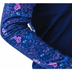 Ovation Kids' 1/4 Zip Long Sleeve Printed Sun Shirt - Navy Mosaic Floral Print