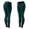 Equinavia Women's Astrid Silicone Knee Patch Breeches - Deep Green/Vanilla Cream