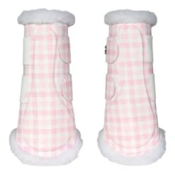 Dapplebay Brush Boots - Pink Gingham