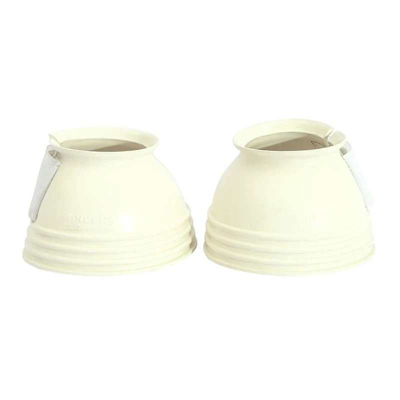 TuffRider Single Part Ribbed Bell Boots W/ Hook And Loop Tape - White 1 TuffRider Single Part Ribbed Bell Boots W/ Hook And Loop Tape - White