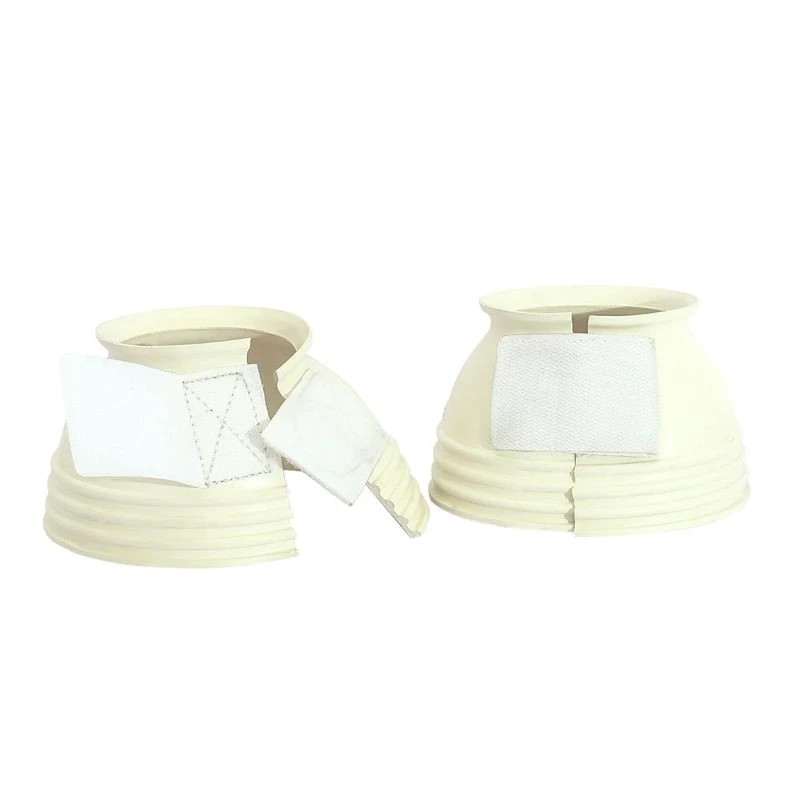 TuffRider Single Part Ribbed Bell Boots W/ Hook And Loop Tape - White 2 TuffRider Single Part Ribbed Bell Boots W/ Hook And Loop Tape - White - Image 2