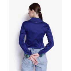 TuffRider Women's Adey Double Collar Shirt - Royal Blue -Tack Of The Day Store 1039875 800 800