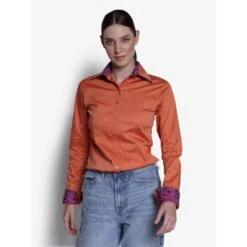TuffRider Women's Adey Double Collar Shirt - Rust