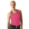 Cheata Women's Trotter Tank W/ Built In Sports Bra - Hot Pink/Black