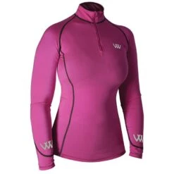 Woof Wear Women's Performance Quarter Zip Riding Shirt - Berry