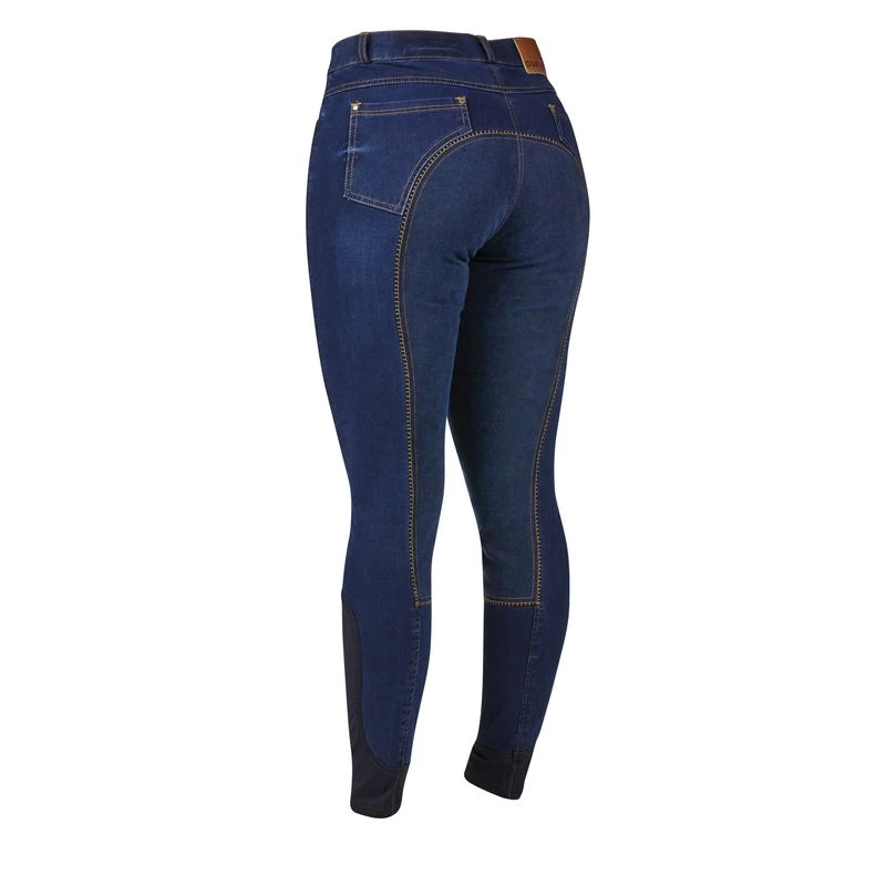 Dublin Women's Shona Full Suede Seat Denim Breeches - Blue Denim/Navy 1 Dublin Women's Shona Full Suede Seat Denim Breeches - Blue Denim/Navy