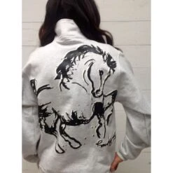 Animals To Wear "Boss" 1/4 Zip Sweatshirt - Light Grey