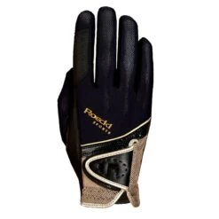 Roeckl Madrid Riding Gloves - Black/Gold