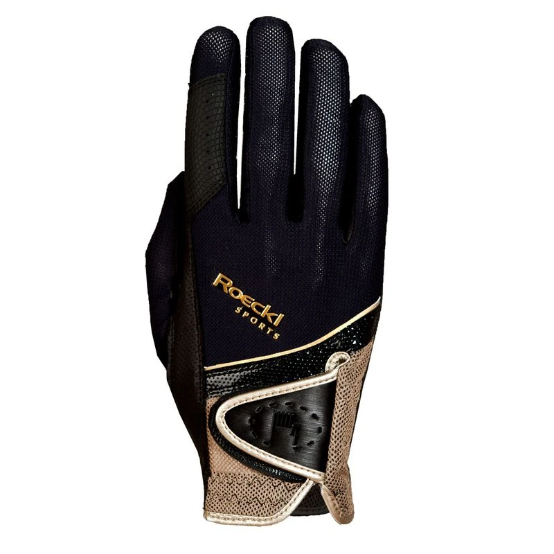 Roeckl Madrid Riding Gloves - Black/Gold 1 Roeckl Madrid Riding Gloves - Black/Gold