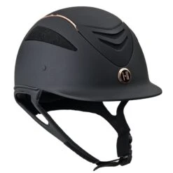 One K Defender Rose Gold Stripe Helmet - Black Matte Rose Gold Stripe