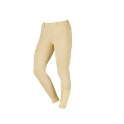 Saxon Women's Knee Patch Pull On Schooling Breeches - Beige