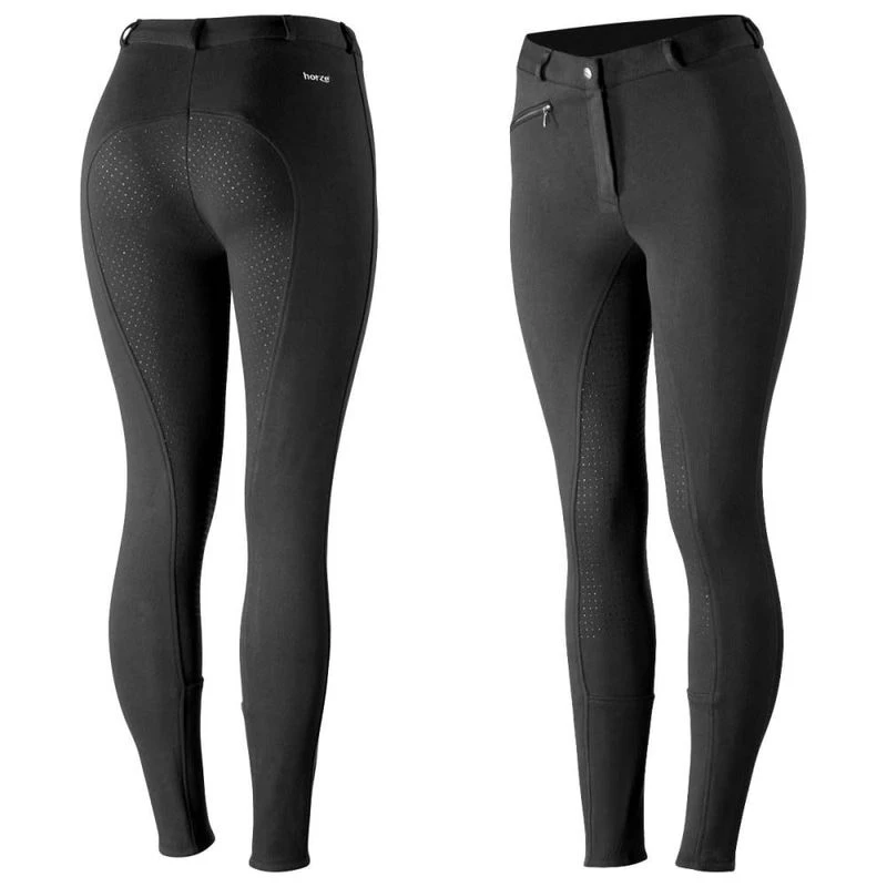 Horze Women's Active Full Seat Breeches - Black 1 Horze Women's Active Full Seat Breeches - Black
