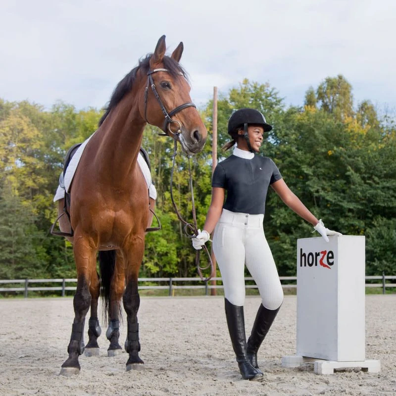 Horze Women's Blaire Short Sleeved Sun Show Shirt - Dark Navy 2 Horze Women's Blaire Short Sleeved Sun Show Shirt - Dark Navy - Image 2