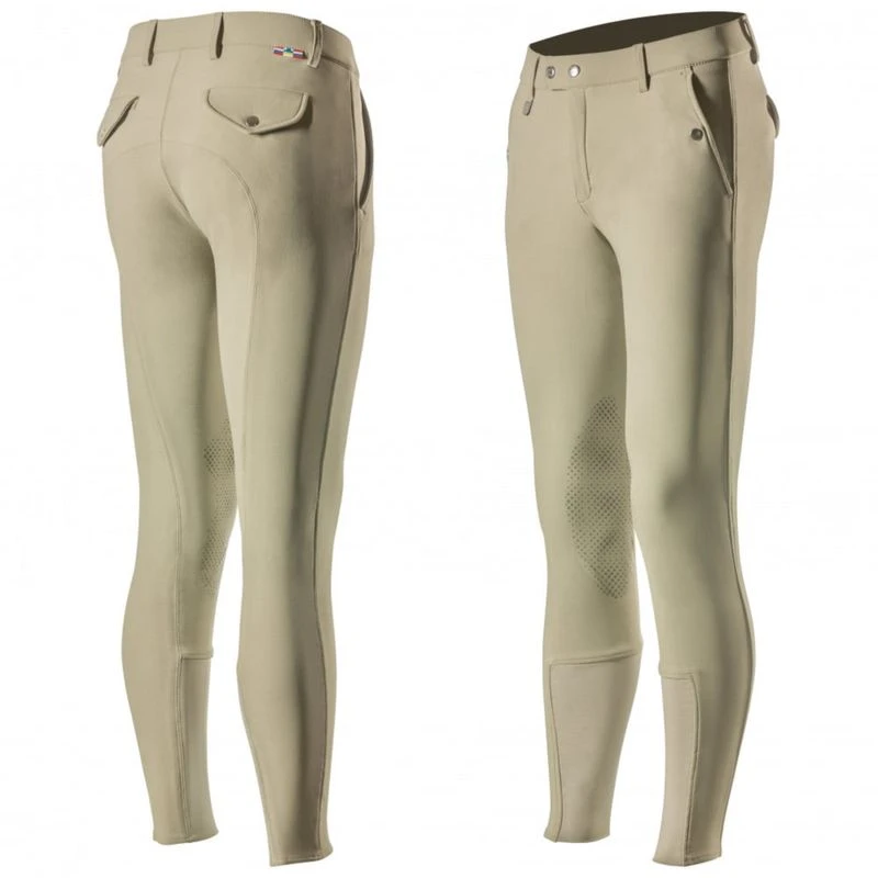 Horze Men's Grand Prix Knee Patch Breeches - Tan 1 Horze Men's Grand Prix Knee Patch Breeches - Tan