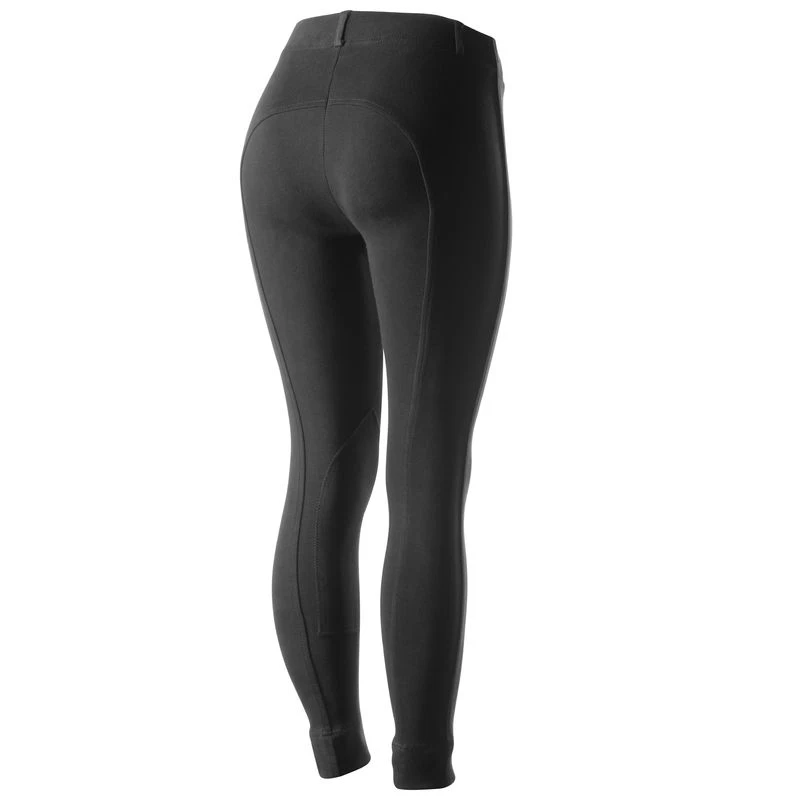 Horze Women's Ella Pull Up Knee Patch Tights - Black 3 Horze Women's Ella Pull Up Knee Patch Tights - Black - Image 3