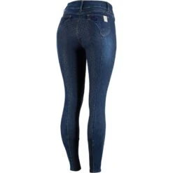 Horze Women's Kaia Highwaist Denim Silicone Full Seat Breech - Dark Blue 6 Horze Women's Kaia Highwaist Denim Silicone Full Seat Breech - Dark Blue -Tack Of The Day Store 381011 800 800
