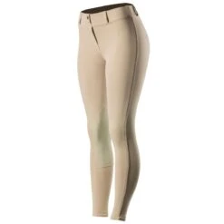 Horze Women's Ella Pull Up Knee Patch Tights - Tan -Tack Of The Day Store 382231 800 800