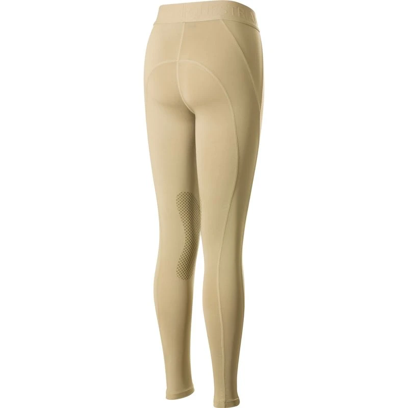 Horze Kids' Madison Knee Patch Tights - Tan 2 Horze Kids' Madison Knee Patch Tights - Tan - Image 2