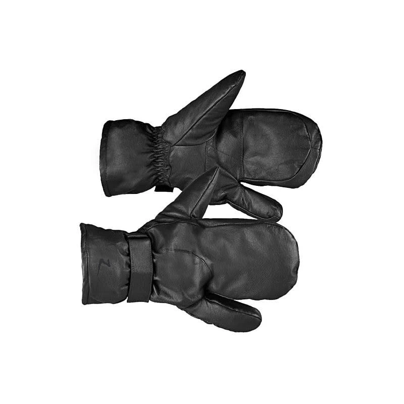 Horze Leather Three Finger Mittens - Black 1 Horze Leather Three Finger Mittens - Black