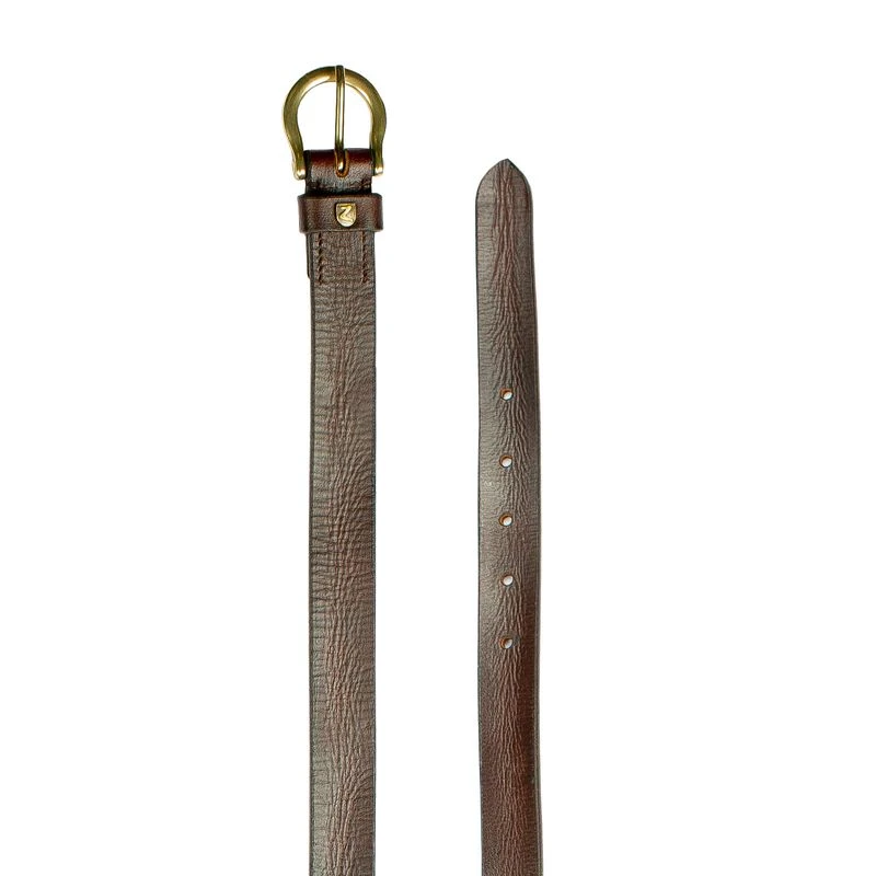 Horze Sierra Narrow Leather Belt - Brown 1 Horze Sierra Narrow Leather Belt - Brown