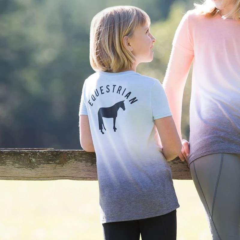 Irideon Kids' Dip Dye Equestrian Swing Tee - Energy Blue 1 Irideon Kids' Dip Dye Equestrian Swing Tee - Energy Blue