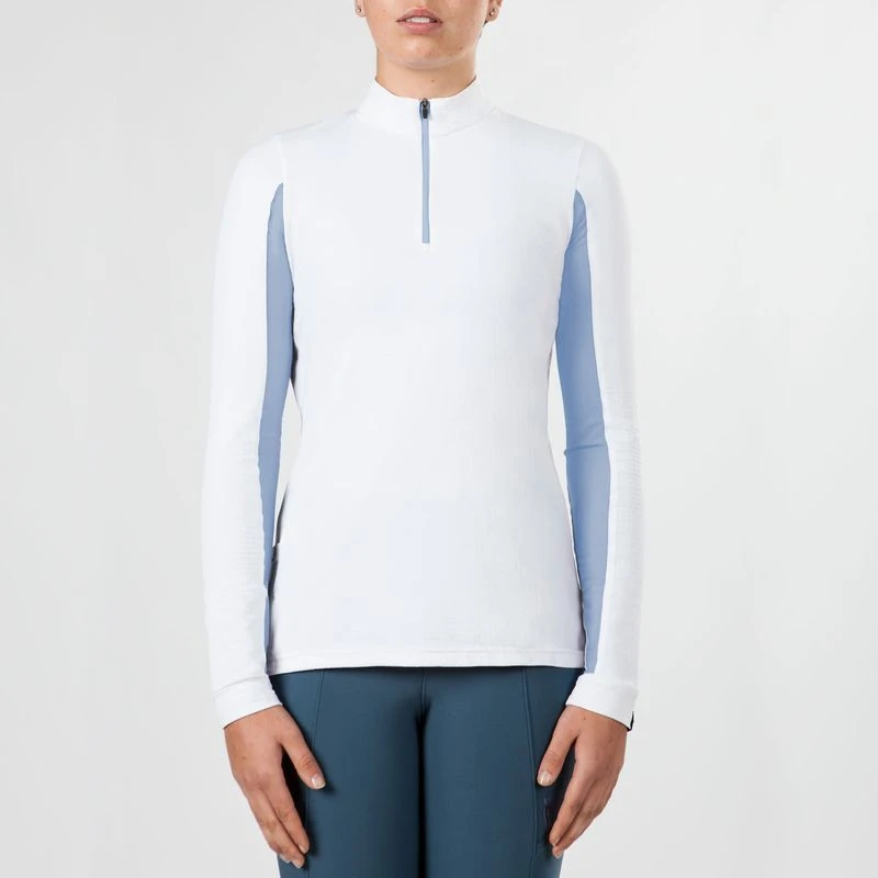 Irideon Women's CoolDown IceFil Long Sleeve Jersey - White/Cornflower 1 Irideon Women's CoolDown IceFil Long Sleeve Jersey - White/Cornflower