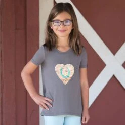 Irideon Kids' Flip Sequin Heart Swing Tee - Dove Grey