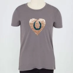 Irideon Kids' Flip Sequin Heart Swing Tee - Dove Grey -Tack Of The Day Store 396725 800 800