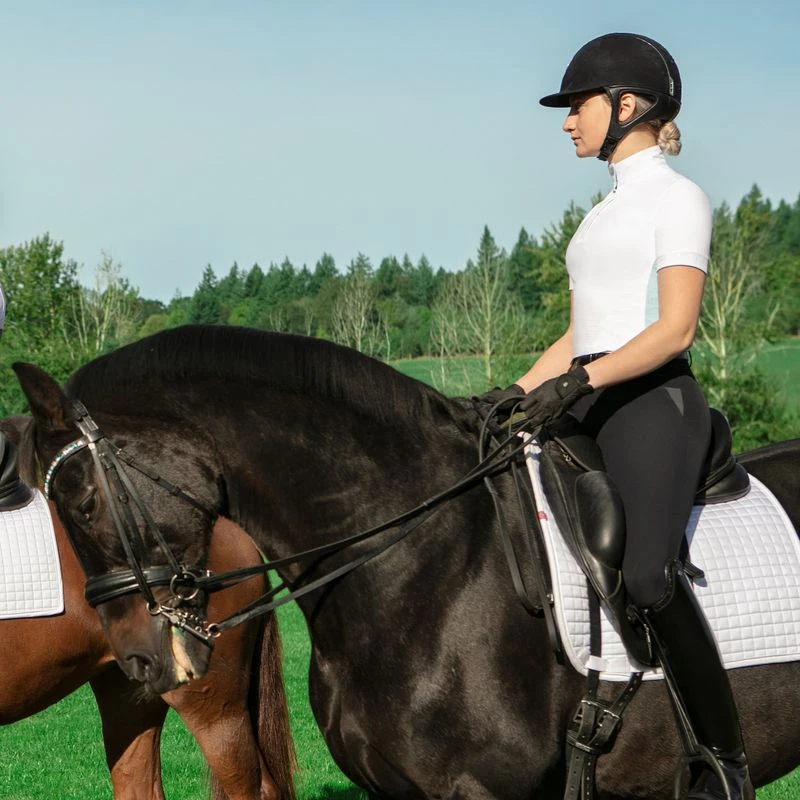 Irideon Women's Ciara Short Sleeve IceFil Show Shirt - White/Energy Blue 1 Irideon Women's Ciara Short Sleeve IceFil Show Shirt - White/Energy Blue