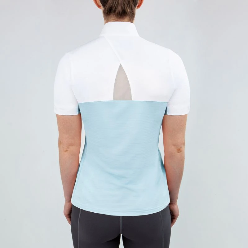 Irideon Women's Ciara Short Sleeve IceFil Show Shirt - White/Energy Blue 2 Irideon Women's Ciara Short Sleeve IceFil Show Shirt - White/Energy Blue - Image 2