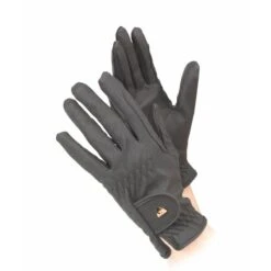 Shires Aubrion Kids' PU Riding Gloves - Black