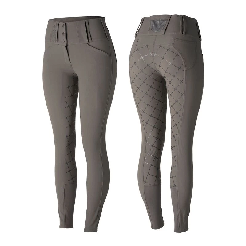 Horze Women's Desiree High Waist Full Seat Breeches - Castle Rock Dark Grey 1 Horze Women's Desiree High Waist Full Seat Breeches - Castle Rock Dark Grey