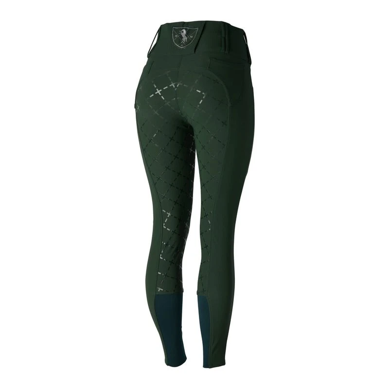 Horze Women's Desiree High Waist Full Seat Breeches - Mountain View Green 3 Horze Women's Desiree High Waist Full Seat Breeches - Mountain View Green - Image 3