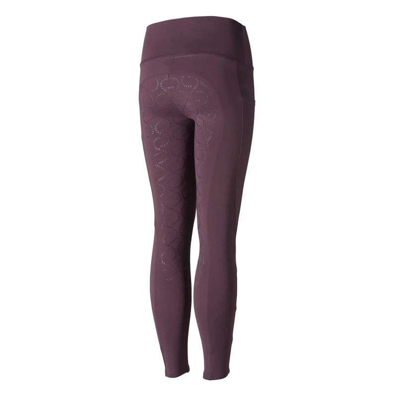 Horze Kids' Gillian Silicone Full Seat Tights - Vineyard Wine Red 3 Horze Kids' Gillian Silicone Full Seat Tights - Vineyard Wine Red - Image 3