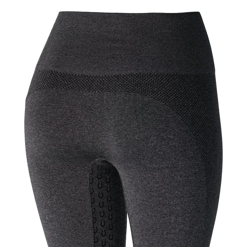 Horze Women's Naomi Seamless Silicone Full Seat Tights - Dark Grey/ Black 2 Horze Women's Naomi Seamless Silicone Full Seat Tights - Dark Grey/ Black - Image 2