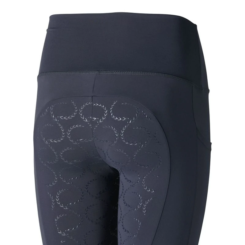 Horze Kids' Gillian Silicone Full Seat Tights - Dark Navy 2 Horze Kids' Gillian Silicone Full Seat Tights - Dark Navy - Image 2