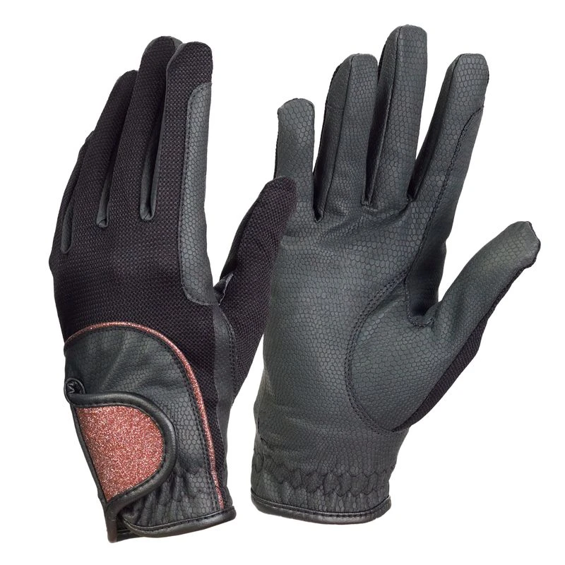 Ovation Women's Pro-Grip Gloves - Black/Rose Gold 1 Ovation Women's Pro-Grip Gloves - Black/Rose Gold