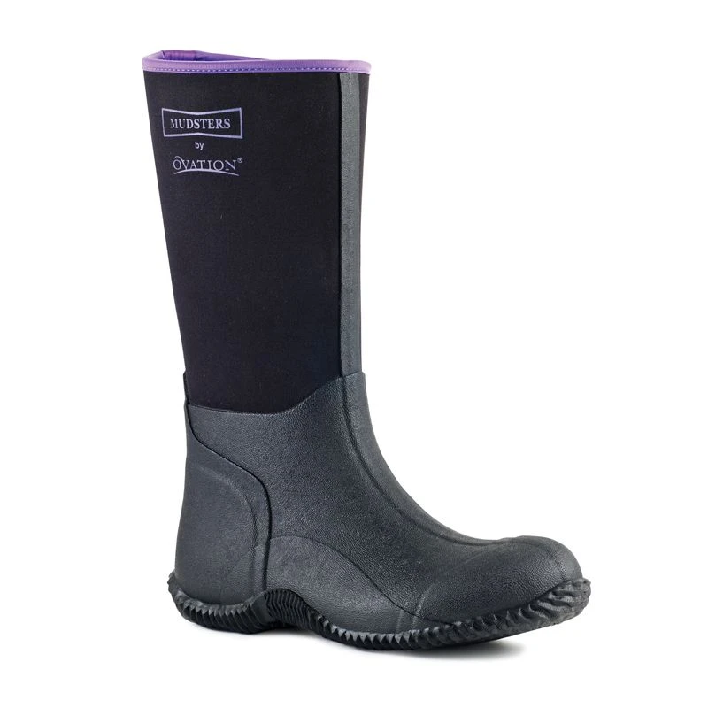 Ovation Mudster Tall Barn Boot - Black/Black/Purple 1 Ovation Mudster Tall Barn Boot - Black/Black/Purple
