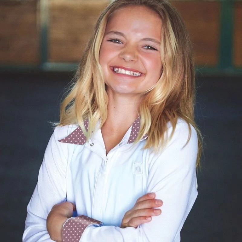 Romfh Kids' Sarah Long Sleeve Shirt Snap - White/Winter Rose Dot 1 Romfh Kids' Sarah Long Sleeve Shirt Snap - White/Winter Rose Dot