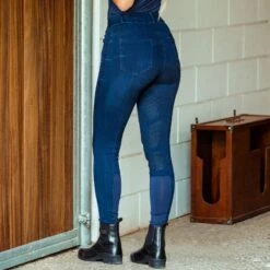 Horze Women's Elle Denim Breeches Silicon Full Seat - Dark Blue 9 Horze Women's Elle Denim Breeches Silicon Full Seat - Dark Blue -Tack Of The Day Store 450369 800 800
